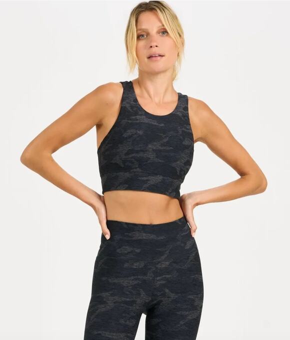 Vuori Other - Vuori Elevation Sports Bra Women's Size Medium Black Gray Camo Crossback Yoga
